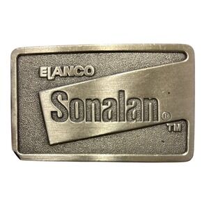 Vintage Elanco Sonalan Belt Buckle Pewter Tone In Appreciation‎ Of Your Support